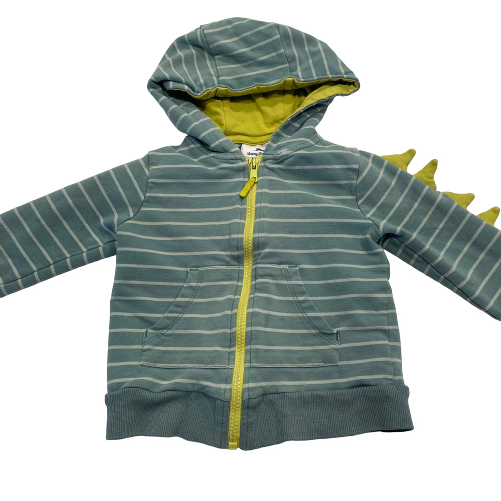 Tommy Bahama Baby Boy Dinosaur Dino Spikes Hoodie Jacket 24 Months Green Stripe
